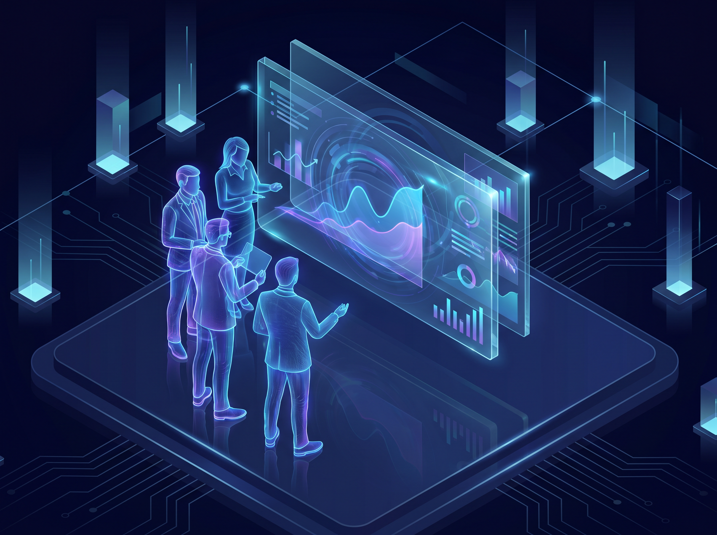Quality Ads marketing team reviewing growth analytics dashboards